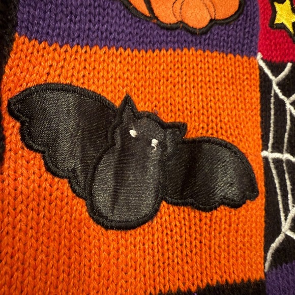 Bobbie Brooks Halloween Patchwork Knit Vest Women's M‎ Ramie Cotton - Picture 7 of 11